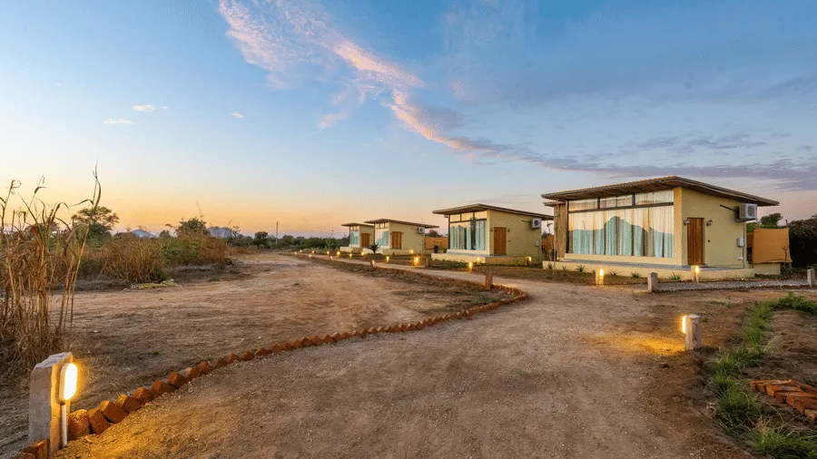 Kurja Jawai Resort surrounded by the granite hills and wilderness of Jawai Rajasthan
