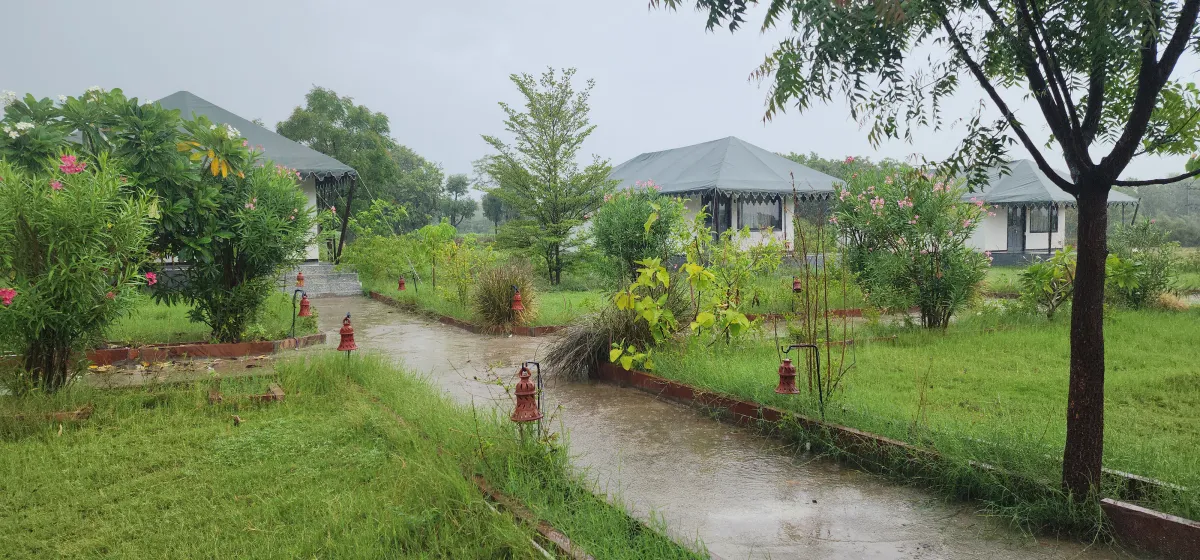 Jawai Leopard Paradise resort surrounded by the natural granite landscape of Jawai Rajasthan