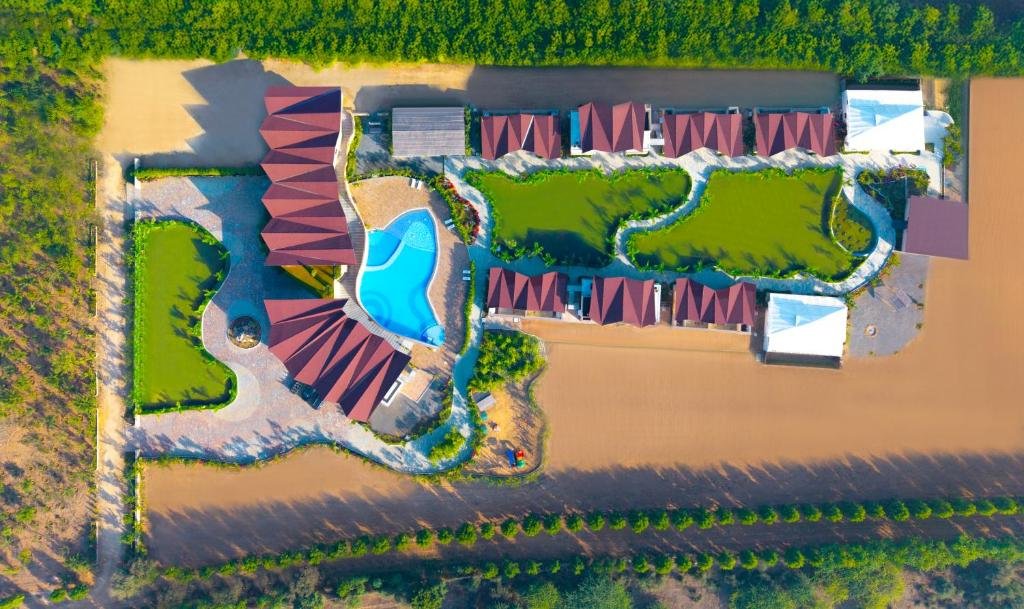 The Forest Chapter by Sayaji resort accommodation and landscaped grounds in Jawai Rajasthan